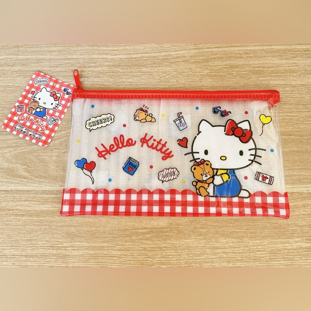 NWT Sanrio Hello Kitty clear pouch 
Size H5” x W8”